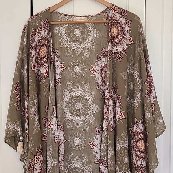 ALTAR'D STATE Ridley Kimono Oversized Boho With Tassels Size S/M - Picture 4 of 10